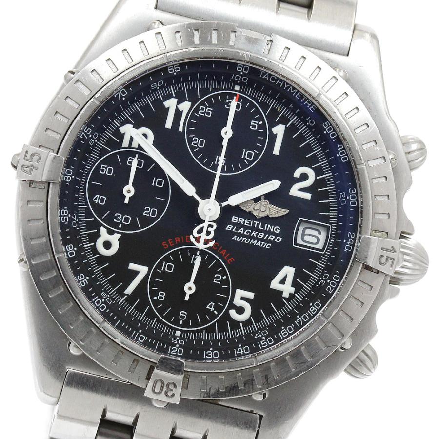 訳あり ブライトリング BREITLING A13350 クロノマット ブラックバード デイト 自動巻き メンズ 箱・保証書付き_923187 ブライトリング（BREITLING） 訳あり BREITLING A13350 クロノマット