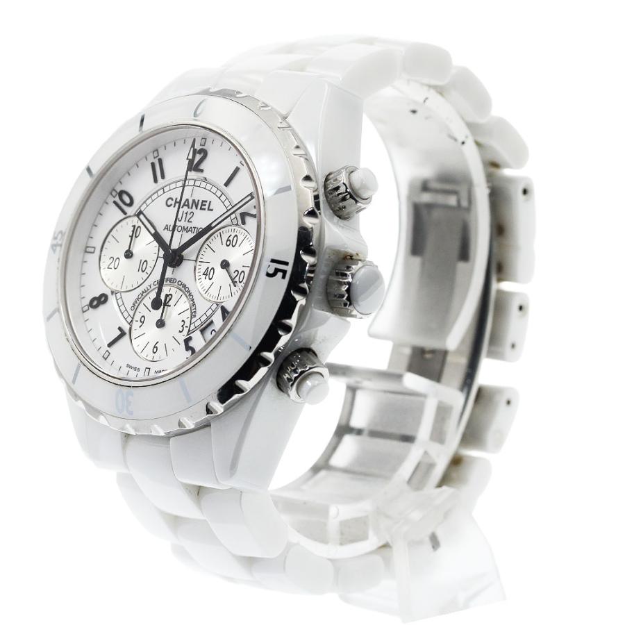 CHANEL（シャネル） CHANEL H2009 J12 白セラミック 9Pダイヤ クロノ 