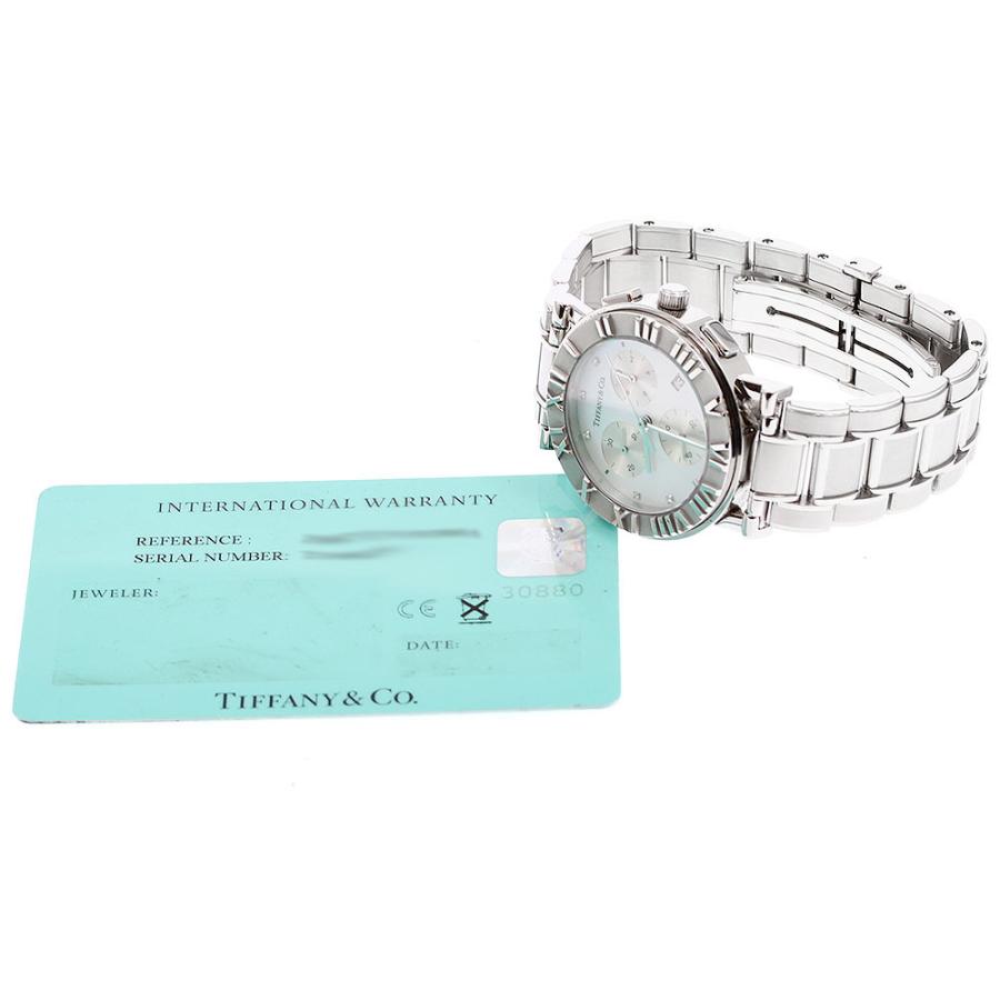 ティファニー TIFFANY&Co. Z0007.32.10A91B00A アトラス クロノグラフ 9Pダイヤ クォーツ レディース 良品 保証書付き_938588の画像