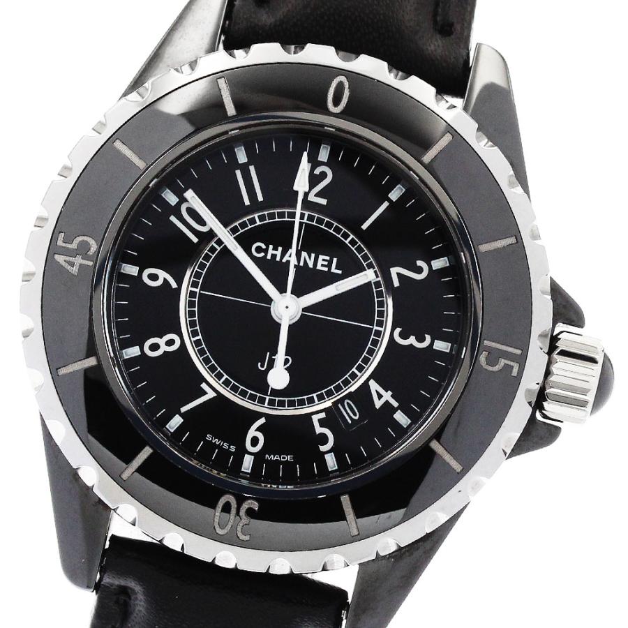 シャネル CHANEL H0680 J12 黒セラミック デイト クォーツ レディース 良品 保証書付き_941837 CHANEL（シャネル） CHANEL H0680 J12 黒セラミック デイト クォーツ