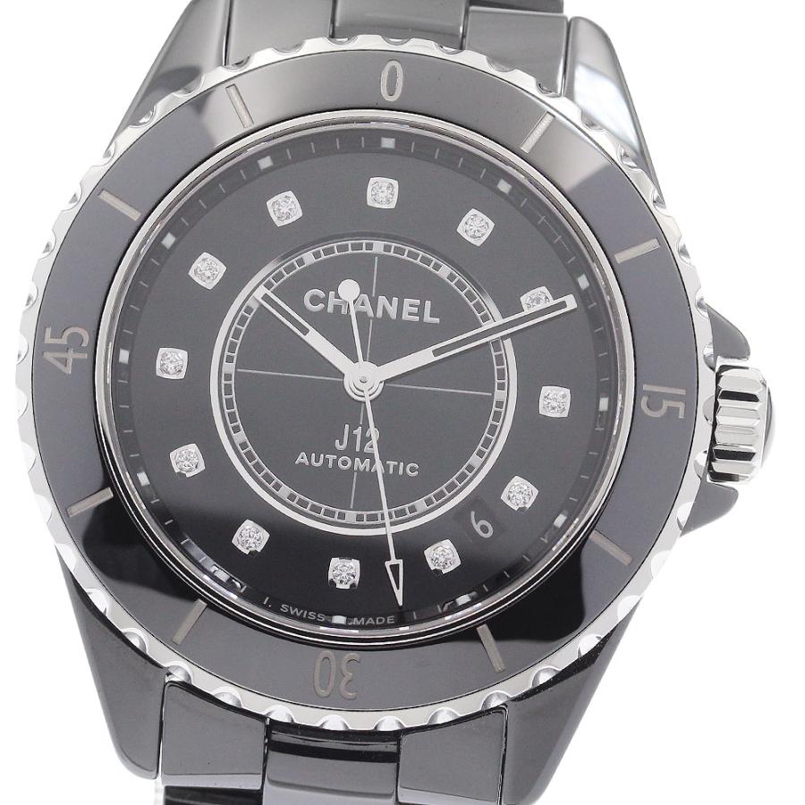 シャネル CHANEL H5702 J12 黒セラミック 12Pダイヤ 自動巻き メンズ 美品 _942199 CHANEL（シャネル） CHANEL H5702 J12 黒セラミック 12Pダイヤ 自動