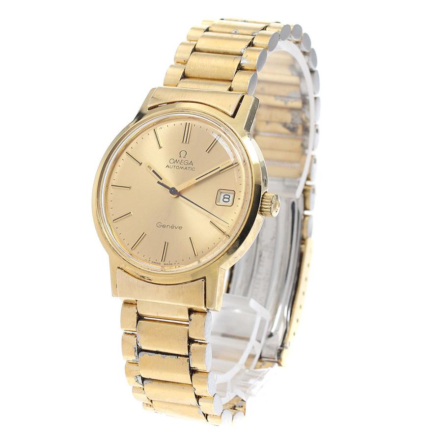 美品✨OMEGA ジュネーヴ 自動巻 3針 デイト付 新品ベルト✨ロレックス オメガ ジュネーブ ダイナミック レディース 自動巻 デイト オメガ製3