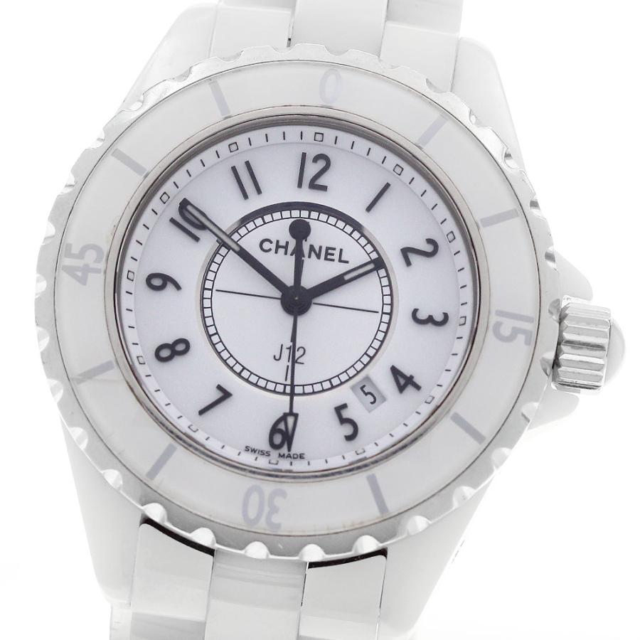 【CHANEL】J12 H0968 白セラミック クォーツ 完品 極美品 CHANEL】J12 H0968 白セラミック クォーツ 完品 極美品 CHANEL