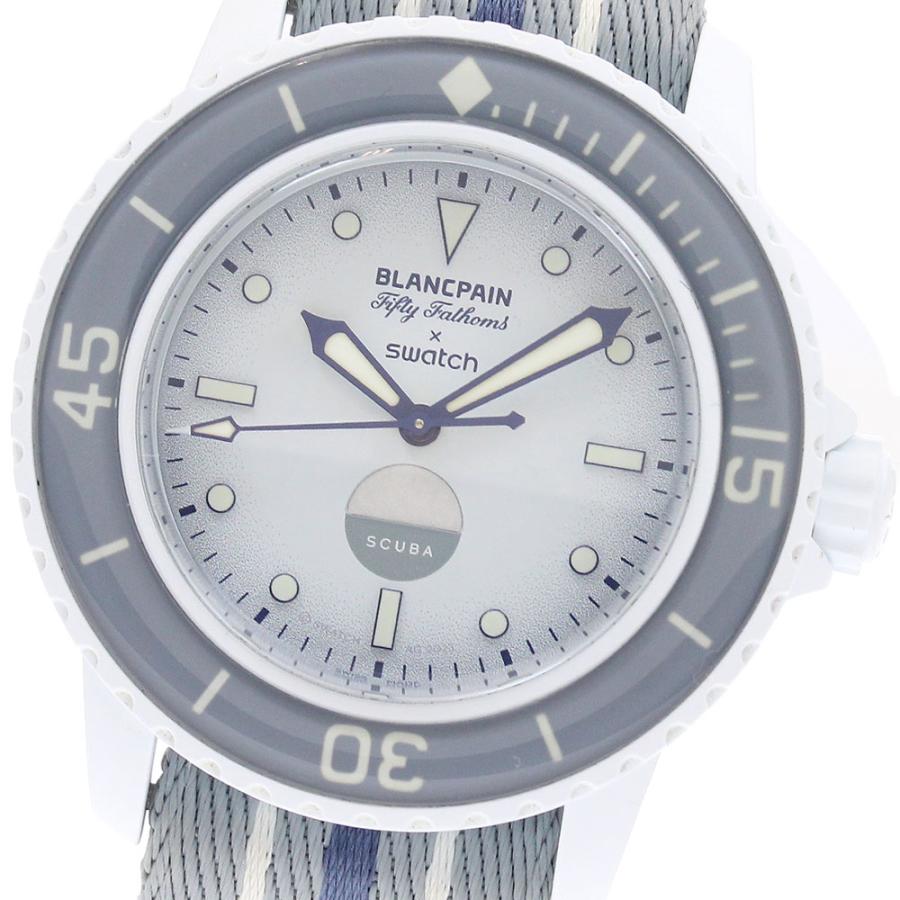 スウォッチ Swatch SO35S100 ブランパン フィフティファゾムス × スウォッチ 自動巻き メンズ 極美品 箱・保証書付き_946584 Swatch（スウォッチ） Swatch SO35S100 ブランパン フィフティファゾム