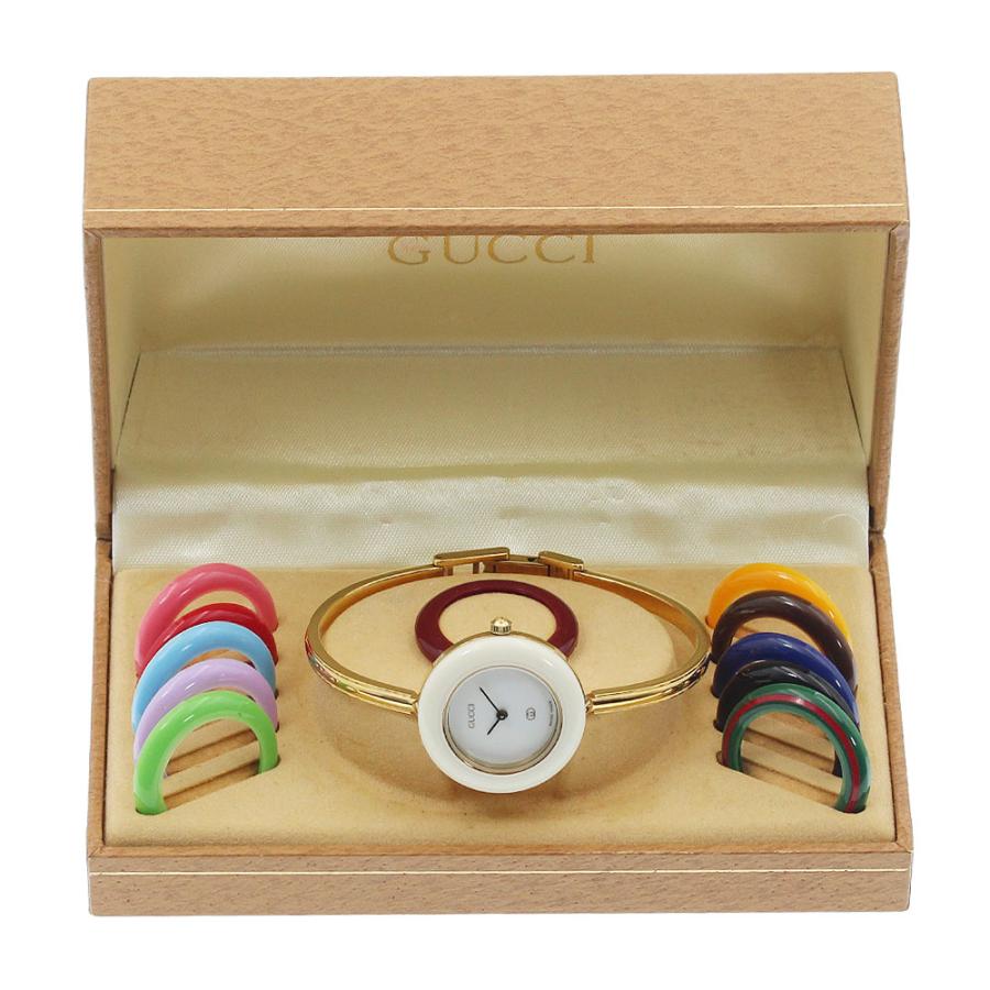 グッチ腕時計 チェンジベゼル　クォーツ　1100L 箱　ベゼル11個付 GUCCI（グッチ） GUCCI 1100-L チェンジベゼル クォーツ レディース 内