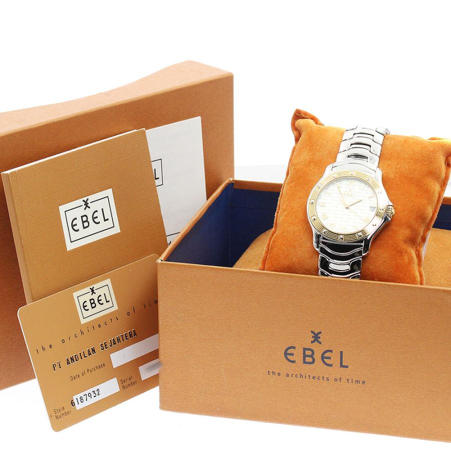 エベル EBEL E6187932 ドレスウェーブ デイト クォーツ メンズ 良品 箱・保証書付き_952502 EBEL（エベル） EBEL E6187932 ドレスウェーブ デイト クォーツ メンズ