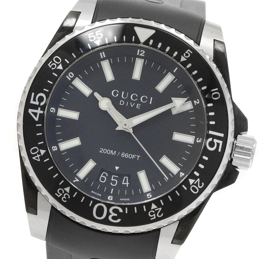 グッチ GUCCI 136.2/YA136204B ダイヴ デイト クォーツ メンズ 良品 _952552 GUCCI（グッチ） GUCCI 136.2/YA136204B ダイヴ デイト クォーツ