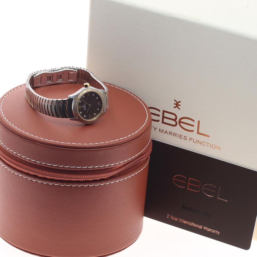 エベル EBEL 1216443A スポーツクラシック ミニ ダイヤベゼル 8Pダイヤ YGコンビ クォーツ レディース 良品 箱・保証書付き_954673の画像