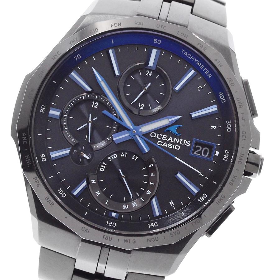 カシオ CASIO OCW-S5000B-1AJF オシアナス マンタS5000シリーズ クロノグラフ デイト ソーラー電波 メンズ 良品 箱・保証書付き_955134 CASIO（カシオ） CASIO OCW-S5000B-1AJF オシアナス マンタS5000