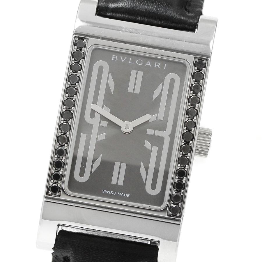 ブルガリ レッタンゴロ RT39S ラバー ブラック クォーツ レディース 時計 BVLGARI（ブルガリ） BVLGARI RT39S レッタンゴロ ブラックダイヤ