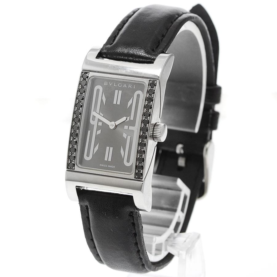 ブルガリ レッタンゴロ RT39S ラバー ブラック クォーツ レディース 時計 BVLGARI（ブルガリ） BVLGARI RT39S レッタンゴロ ブラックダイヤ