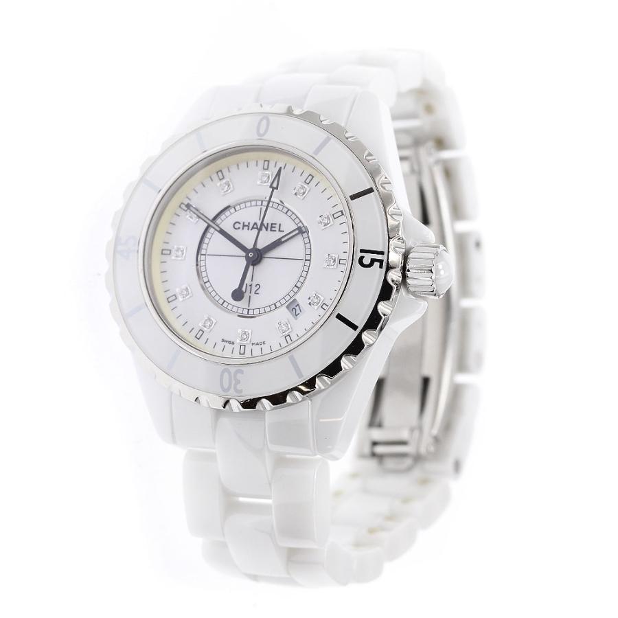CHANEL（シャネル） CHANEL H1628 J12 白セラミック 12Pダイヤ 
