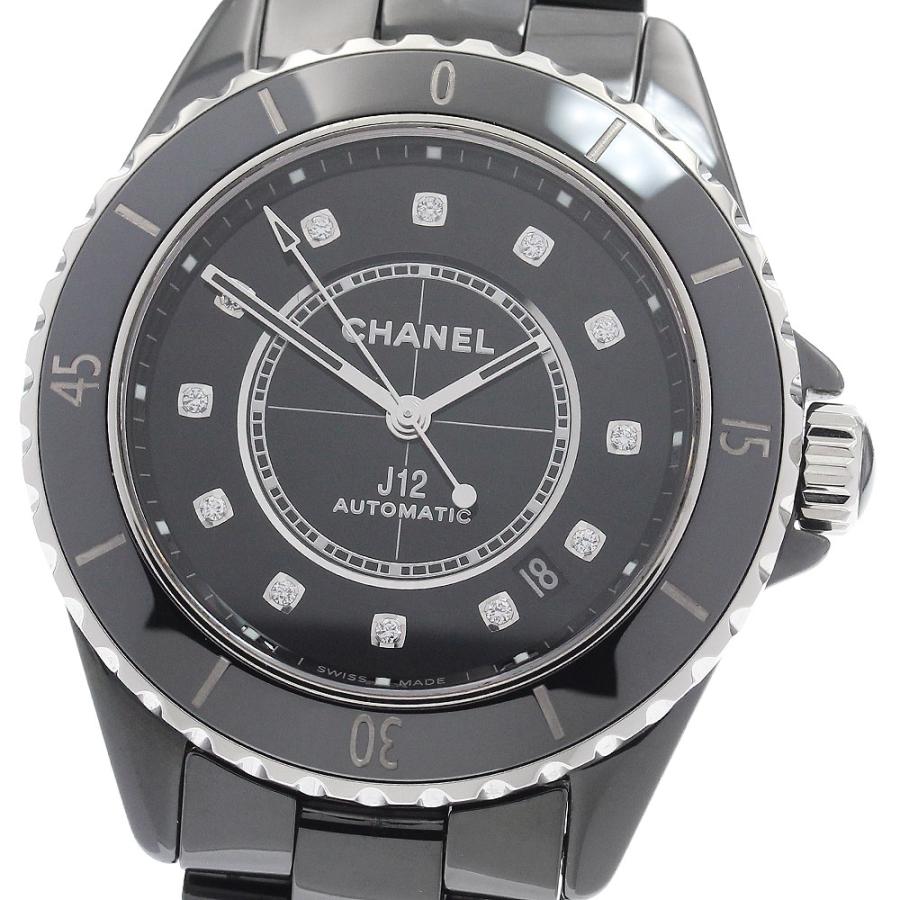 シャネル CHANEL H5702 J12 黒セラミック 12Pダイヤ 自動巻き メンズ _958677 CHANEL（シャネル） CHANEL H5702 J12 黒セラミック 12Pダイヤ 自動