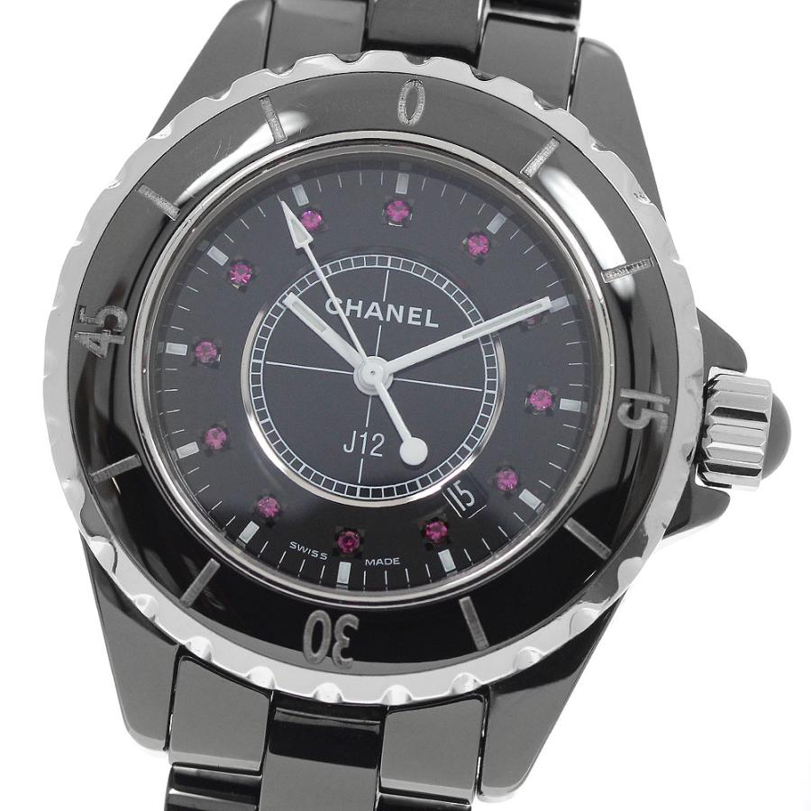 CHANEL（シャネル） CHANEL H1634 J12 ブラックセラミック 12Pルビー 
