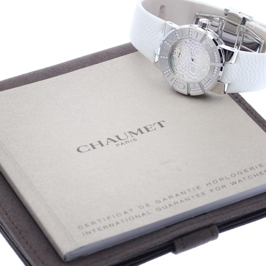 ショーメ Chaumet 622C-A0103 クラスワン ダイヤベゼル クォーツ レディース 良品 保証書付き_959413の画像