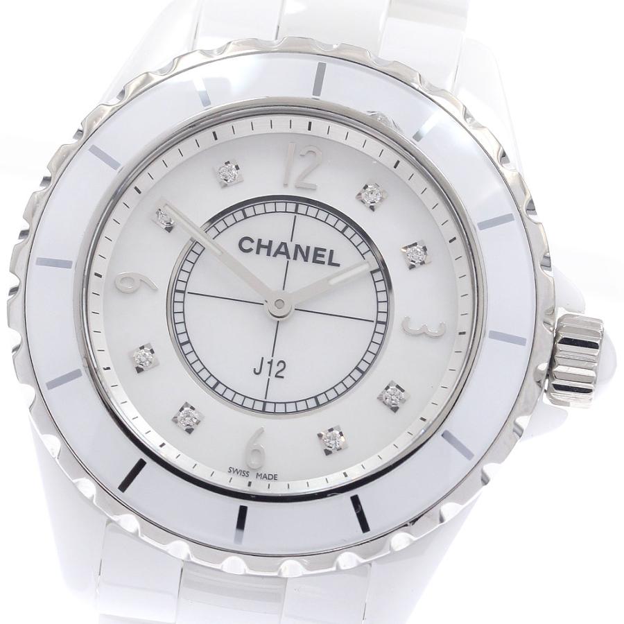 シャネル CHANEL H3214 J12 白セラミック 8Pダイヤ クォーツ メンズ _960727 CHANEL（シャネル） CHANEL H3214 J12 白セラミック 8Pダイヤ クォーツ