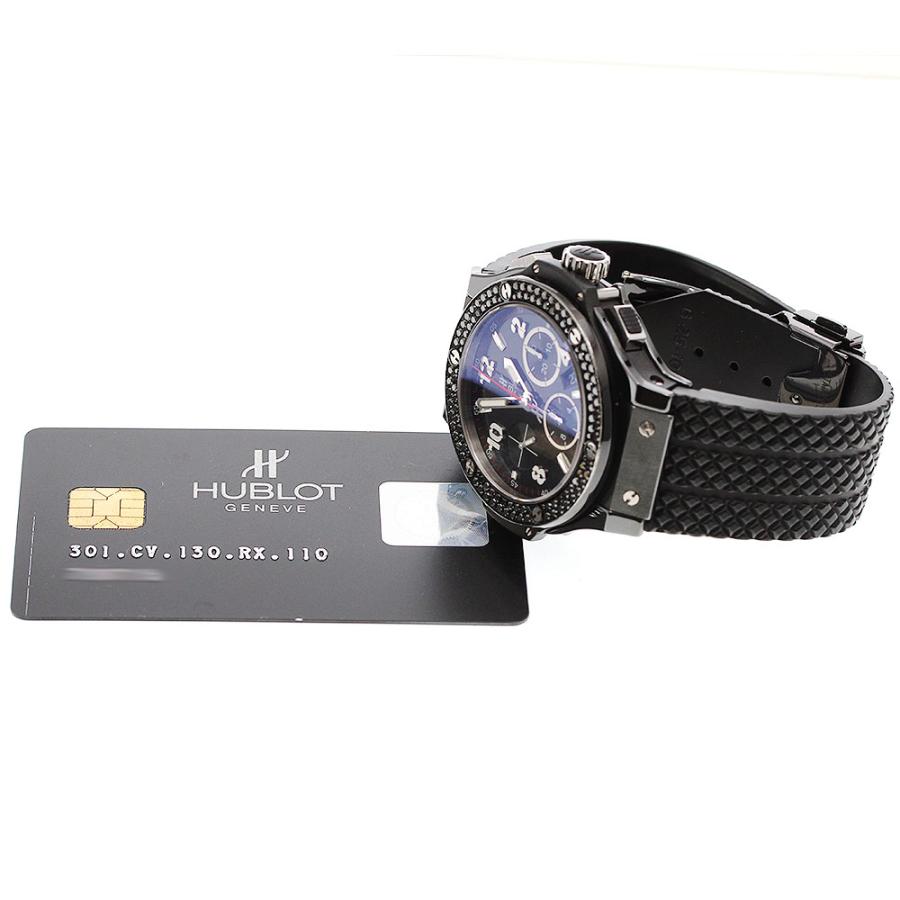 【HUBLOT】ウブロ ビッグマン ブラックマジック ブラックダイヤベゼル 301.CV.130.RX.110 セラミック×チタン×ラバー 黒 自動巻き クロノグラフ メンズ 黒文字盤 腕時計 HUBLOT（ウブロ） HUBLOT 301.CV.130.RX.110 ビッグバン ブラック