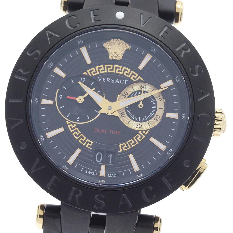 ヴェルサーチ VERSACE VEBV00619 Vレース デュアルタイム クォーツ メンズ 極美品 内箱・保証書付き_966176 VERSACE（ヴェルサーチェ） ヴェルサーチ VERSACE VEBV00619 Vレース