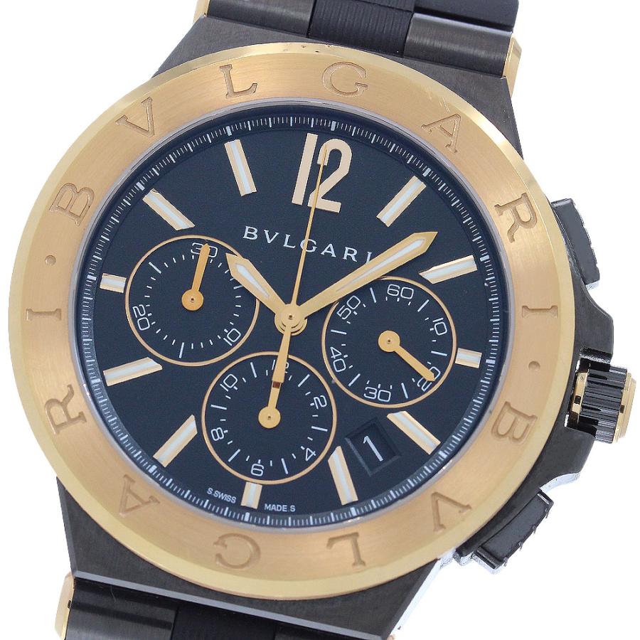 ブルガリ BVLGARI DG42BSPGCH ディアゴノ ウルトラネロ K18PGベゼル クロノグラフ 自動巻き メンズ 箱・保証書付き_968855 BVLGARI（ブルガリ） BVLGARI DG42BSPGCH ディアゴノ ウルトラネロ