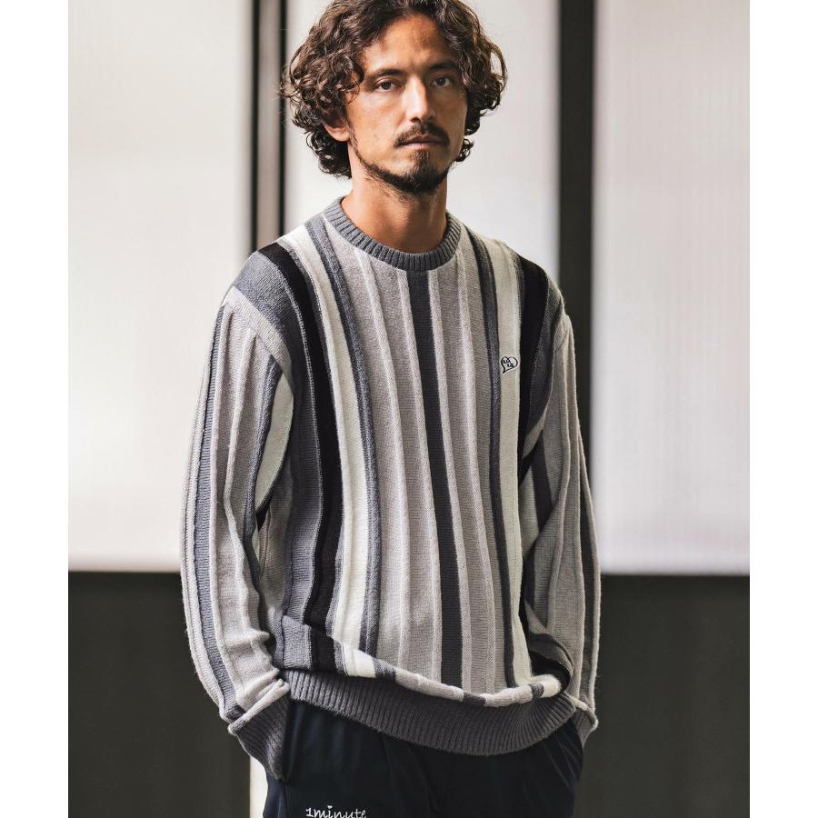 FELKOD x 1minute1second ] stripe crew 【Mountain Research】 neck knit