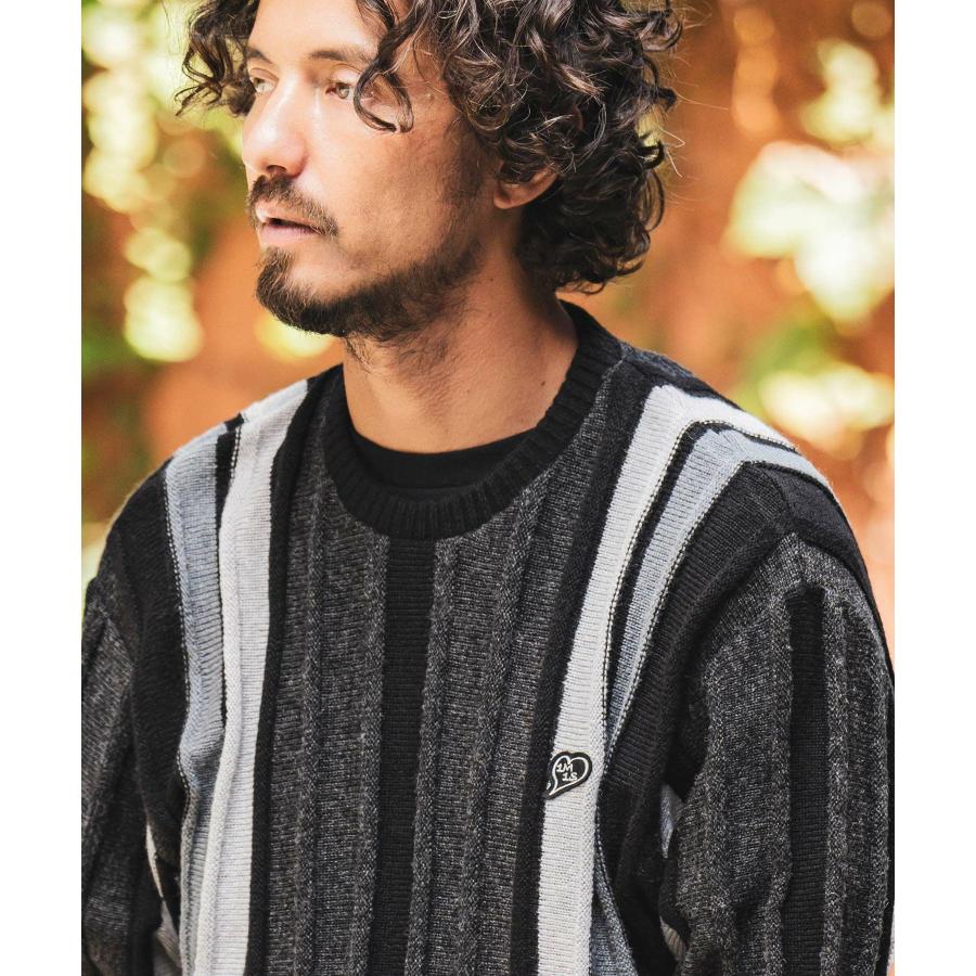FELKOD x 1minute1second ] stripe crew 【Mountain Research】 neck knit