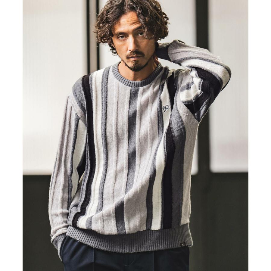 FELKOD x 1minute1second ] stripe crew 【Mountain Research】 neck knit