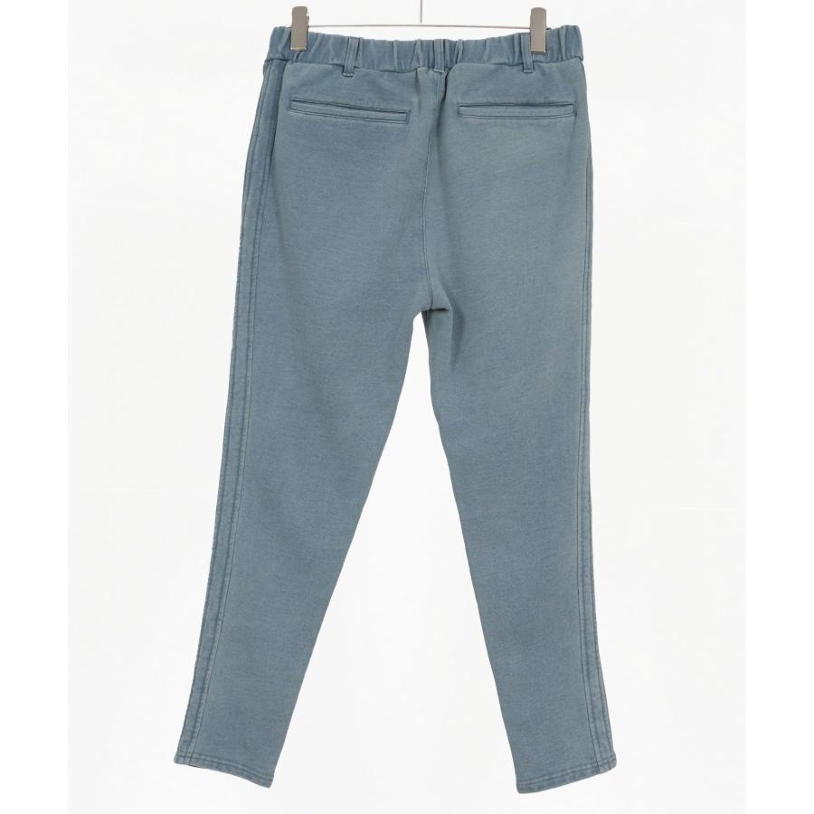 heavy weight knit denim pants with cursive embroidery ニットデニムイージーパンツの画像