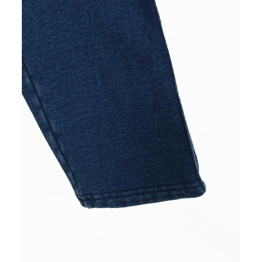 heavy weight knit denim pants with cursive embroidery ニットデニムイージーパンツの画像
