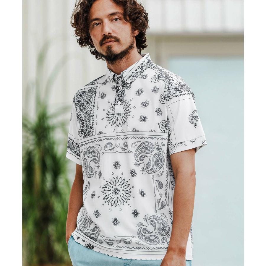 1minute 1second（ワンミニットワンセカンド） bandana pattern polo