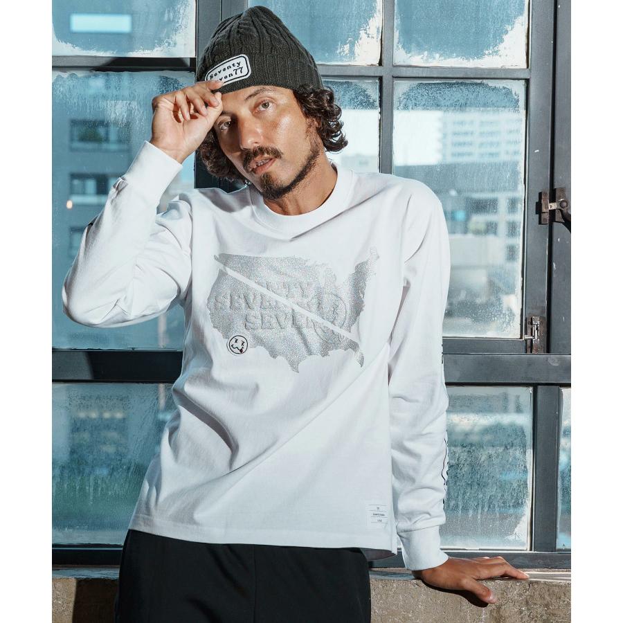 seventy seven ニットキャップ cable knit cap(logo patch