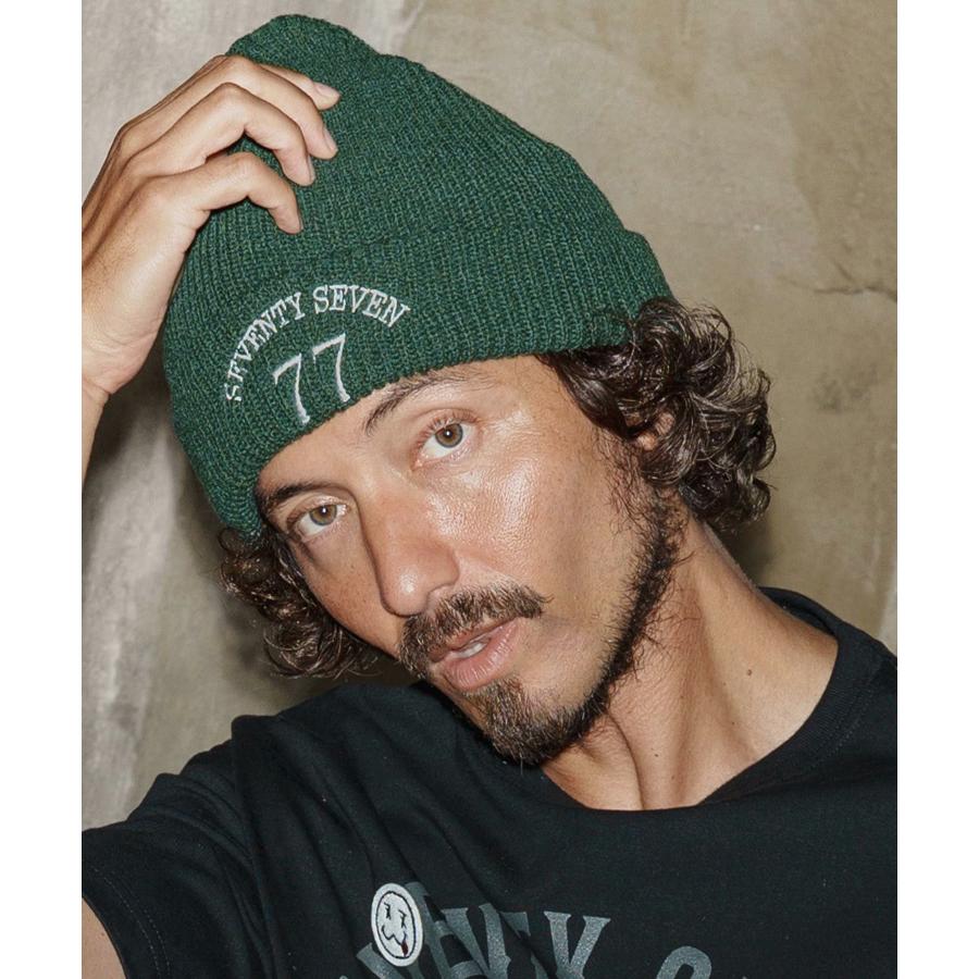 seventy seven ニットキャップ embroidery knit cap(77arch