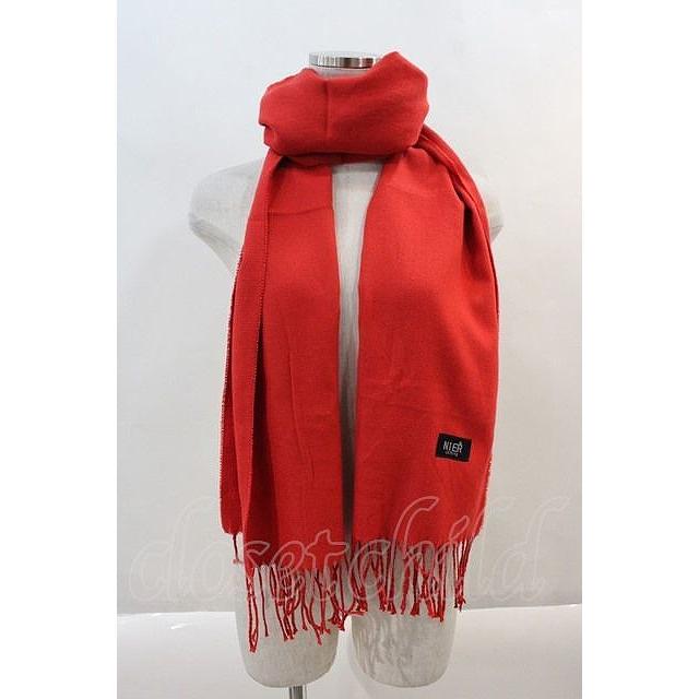 SALE】NieR CLOTHING / G ロゴマフラー 赤x黒 I-24-09-27-049-PU-ZA