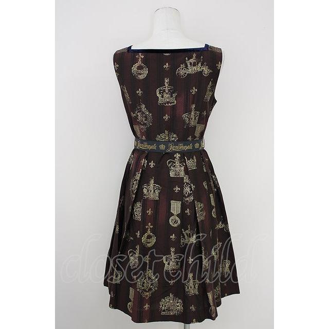 Jane Marple /ロイヤルストライプのスクエアドレス ワイン T-24