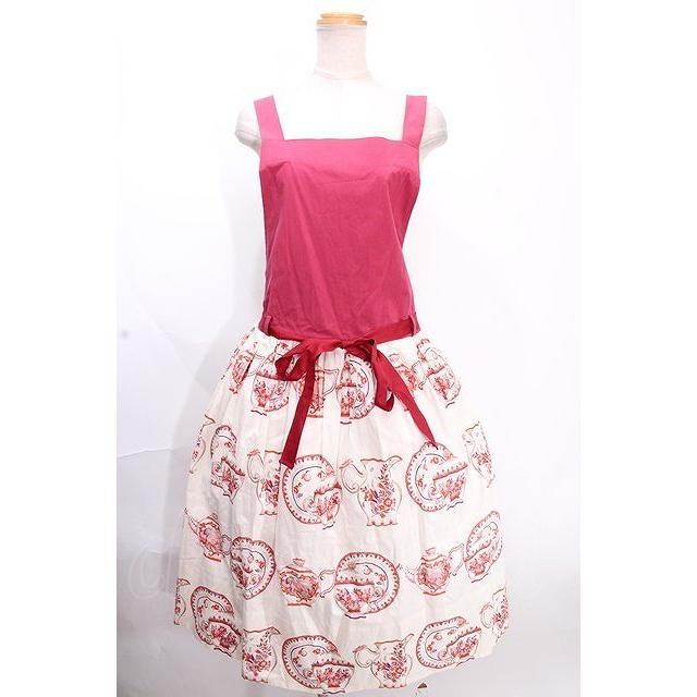 ジェーンマープル　エプロン　マトリョーシカ　赤　レア品 Jane Marple /マイセンコレクションエプロンワンピース 赤 Y-24-12-09