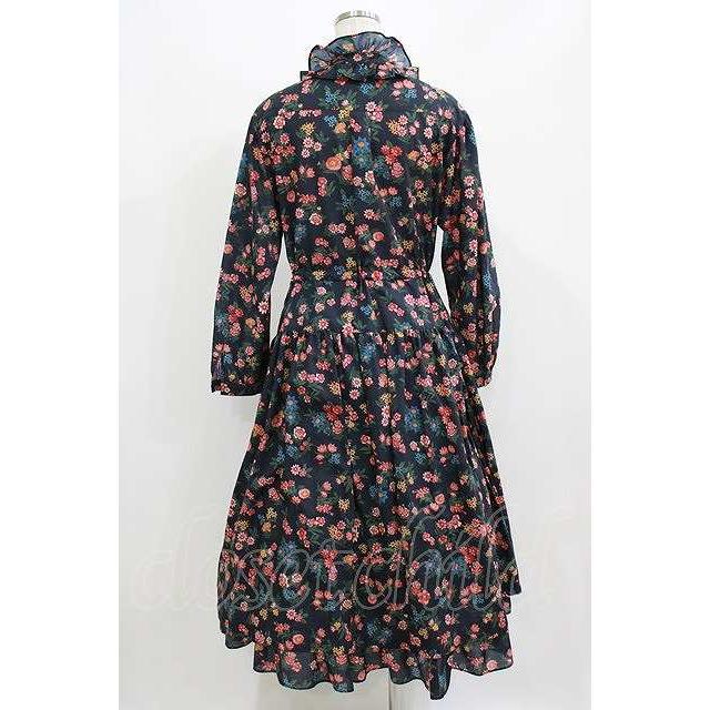 Jane Marple Dans Le Salon / Flowers of Jouy layered dress ネイビー 