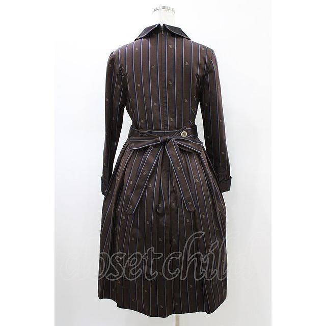 Jane Marple / Regimental stripeのコレットドレス ブラウン H-26-03
