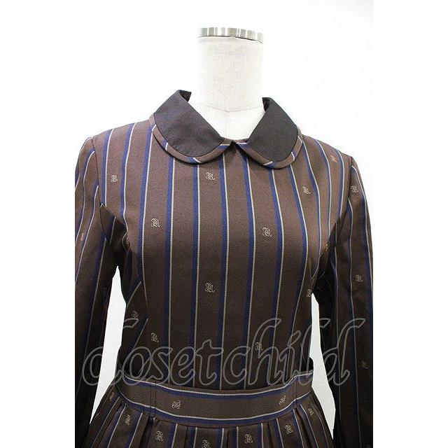 Jane Marple / Regimental stripeのコレットドレス ブラウン H-26-03
