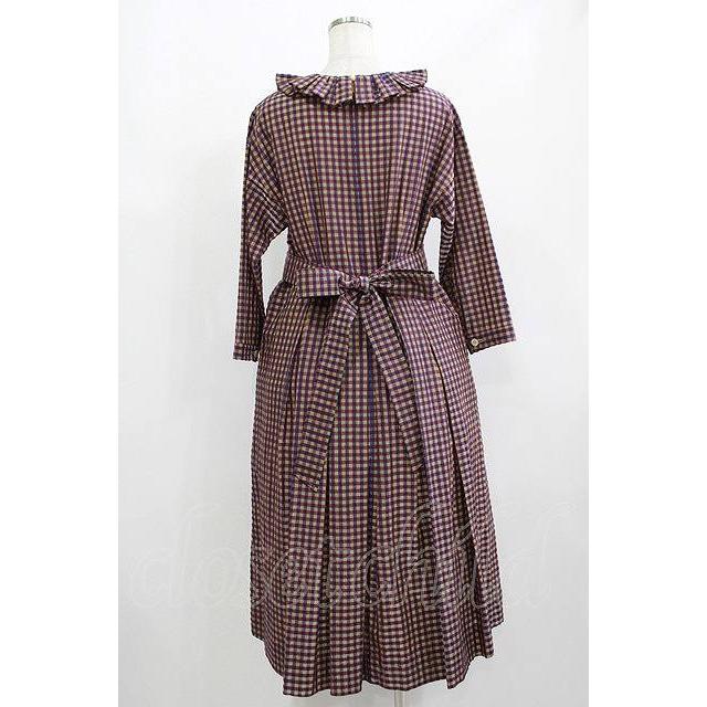 jane marple アイレットレースカラー タータンチェックワンピース Mlle