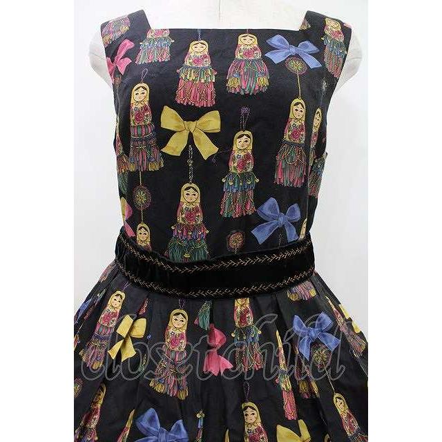 Jane Marple / Little tassel dollsスクエアドレス M ブラック H-26-04