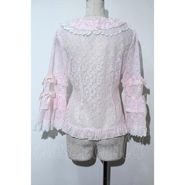BABY,THE STARS SHINE BRIGHT / Princess Lacy Bouquetブラウス  ピンク S-24-03-29-003-BA-TO-AS-ZS｜closetchild-online｜02