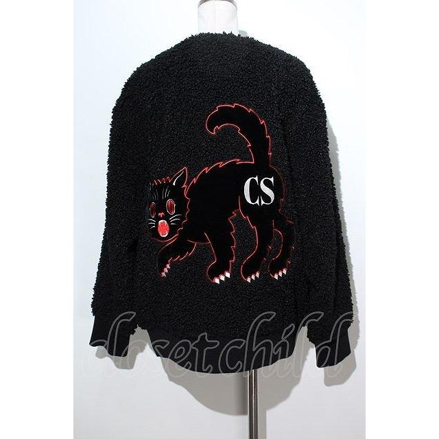 FETISH CS XXX（HYSTERIC GLAMOUR） /ACK CATSボアブルゾン 黒 S-24-05