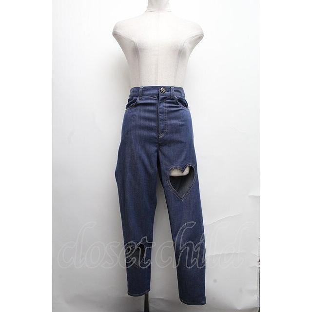 MILK ミルク ハート スキニー デニム ジーンズ 定価：23,520円 SALE】MILK / ハートジーンズ ブルー S-25-01-11-064-ML-PA-AS-ZT383