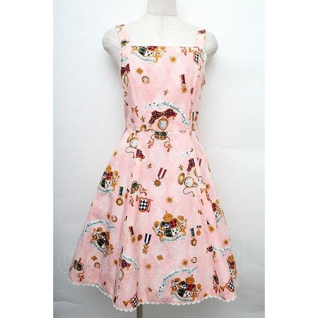 metamorphose / オールドエンブレムリボンジャンパースカート ピンク S