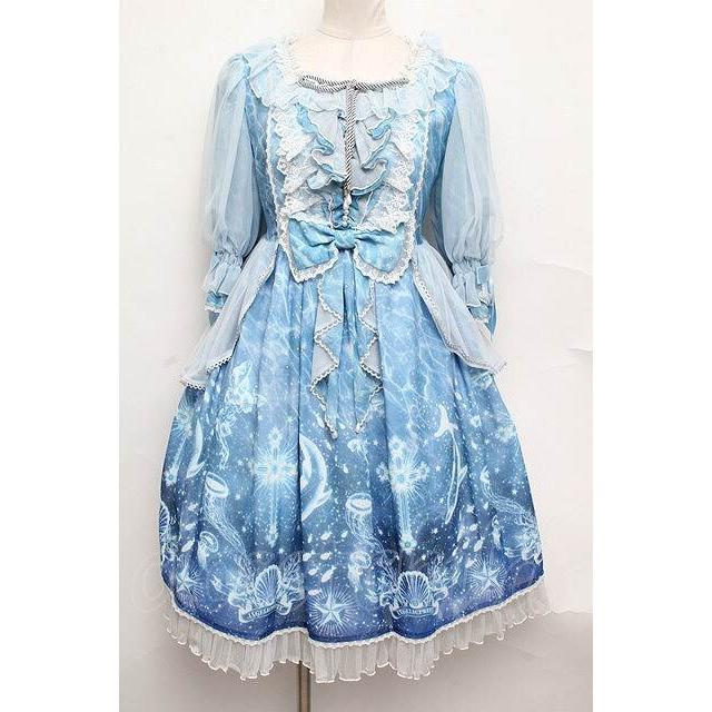 新品】angelic pretty サックス レースたっぷりワンピース 