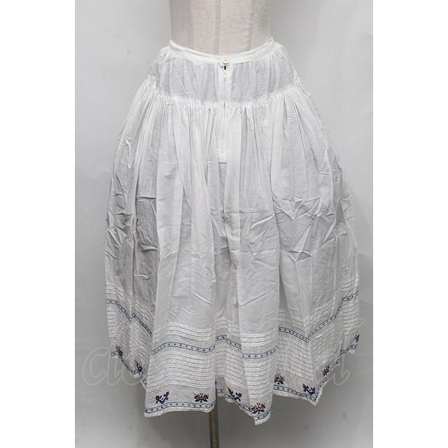 PINK HOUSE / クロスステッチスカート 白 S-24-09-05-065-LO-SK