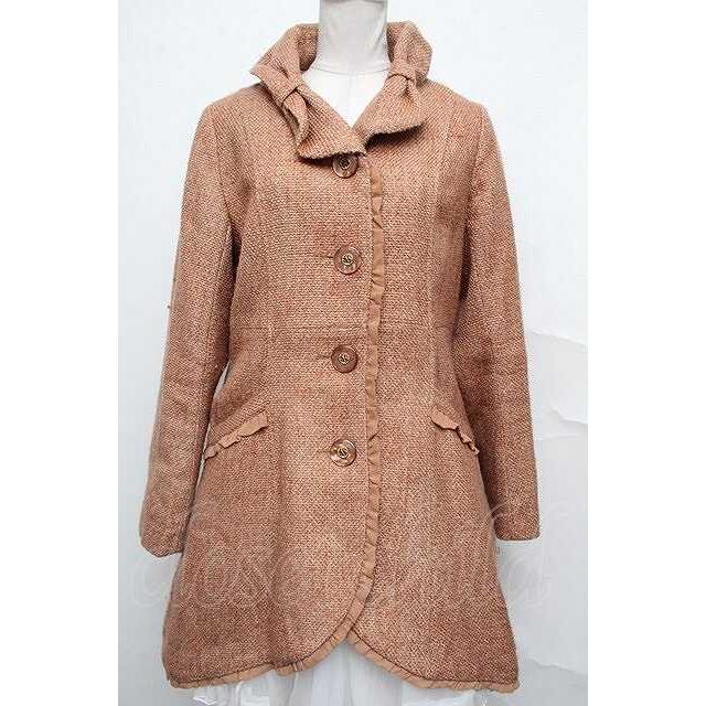 SALE】axes femme / COATバック編み上げコート オレンジ S-24-09-26