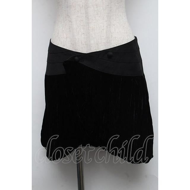 alice auaa / ベルベットバルーン巻きスカート 黒 S-25-05-16-059-AA  