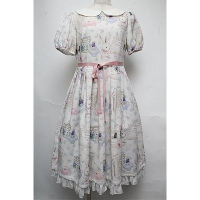 Emily Temple cute ワンピース 春夏 半袖 うさぎ花柄リボン エミリー