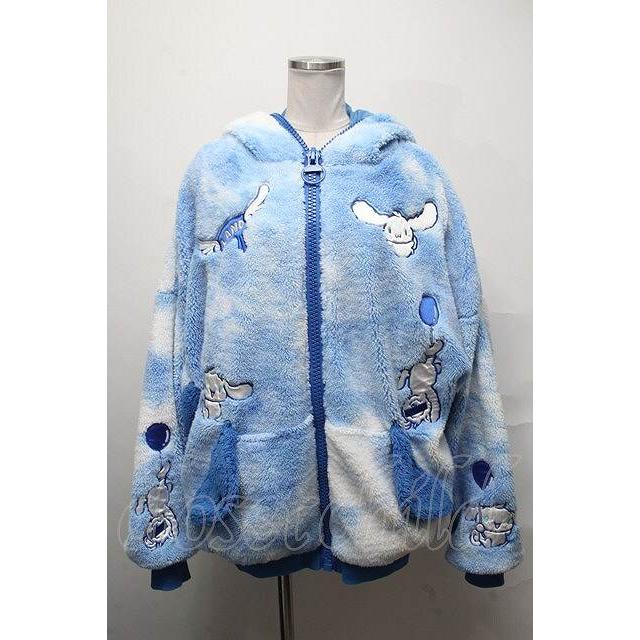 LAND by MILKBOY / シナモロール×LAND BEAR ボアジャケット ブルー S