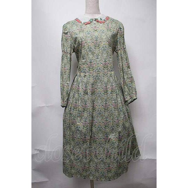 Jane Marple / Liberty William Morris いちご泥棒ワンピース グリーン